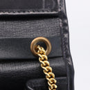 Christian Dior Chain Shoulder Bag Canvas Black Gold Tone Auth ka6175-11