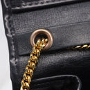 Christian Dior Chain Shoulder Bag Canvas Black Gold Tone Auth ka6175-25
