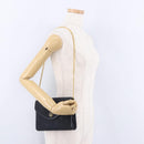 Christian Dior Chain Shoulder Bag Canvas Black Gold Tone Auth ka6175-26