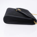 Christian Dior Chain Shoulder Bag Canvas Black Gold Tone Auth ka6175-4