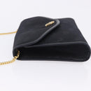 Christian Dior Chain Shoulder Bag Canvas Black Gold Tone Auth ka6175-5