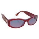 CHANEL Sunglasses Plastic Red Gold Tone CC Auth ka6179-1