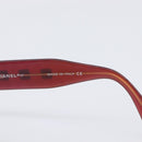 CHANEL Sunglasses Plastic Red Gold Tone CC Auth ka6179-10