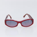 CHANEL Sunglasses Plastic Red Gold Tone CC Auth ka6179-2
