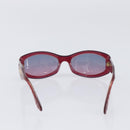 CHANEL Sunglasses Plastic Red Gold Tone CC Auth ka6179-3