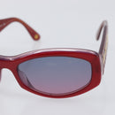 CHANEL Sunglasses Plastic Red Gold Tone CC Auth ka6179-7