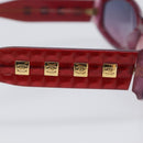 CHANEL Sunglasses Plastic Red Gold Tone CC Auth ka6179-8