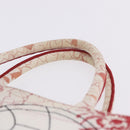 Christian Dior Book Tote Canvas White Red Auth ka6183V-10