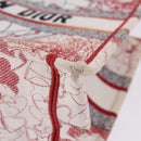 Christian Dior Book Tote Canvas White Red Auth ka6183V-13