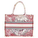 Christian Dior Book Tote Canvas White Red Auth ka6183V-4
