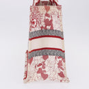 Christian Dior Book Tote Canvas White Red Auth ka6183V-6