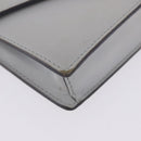 FENDI F is Fendi Chain Shoulder Wallet Leather Gray Silver 8BS006 Auth ka6188A-15