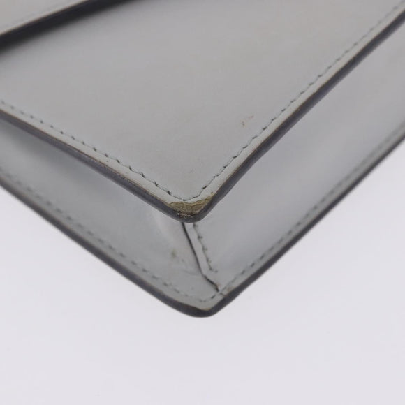FENDI F is Fendi Chain Shoulder Wallet Leather Gray Silver 8BS006 Auth ka6188A