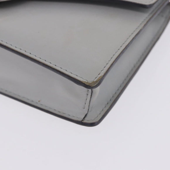 FENDI F is Fendi Chain Shoulder Wallet Leather Gray Silver 8BS006 Auth ka6188A