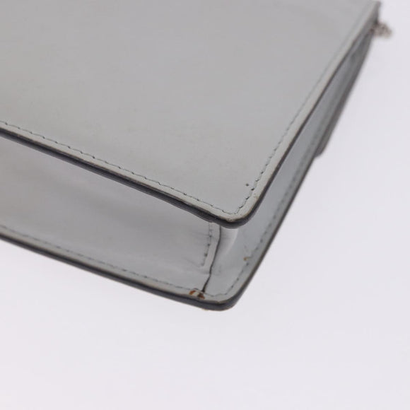 FENDI F is Fendi Chain Shoulder Wallet Leather Gray Silver 8BS006 Auth ka6188A