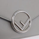 FENDI F is Fendi Chain Shoulder Wallet Leather Gray Silver 8BS006 Auth ka6188A-19
