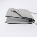 FENDI F is Fendi Chain Shoulder Wallet Leather Gray Silver 8BS006 Auth ka6188A-4