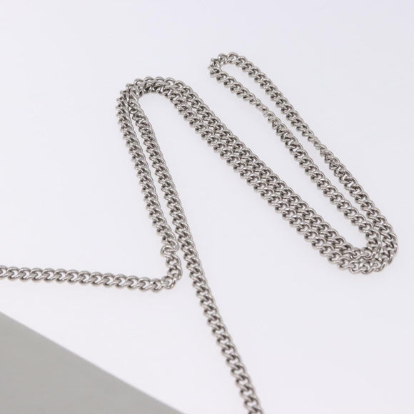 FENDI F is Fendi Chain Shoulder Wallet Leather Gray Silver 8BS006 Auth ka6188A