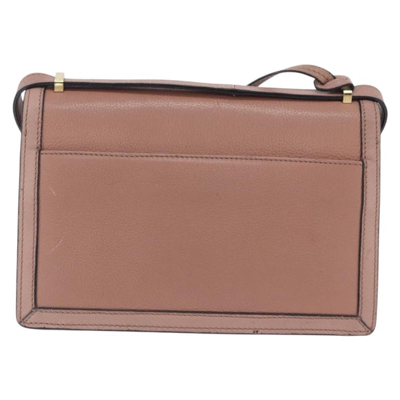 LOEWE Barcelona Shoulder Bag Leather Pink Gold Tone Auth ka6190A