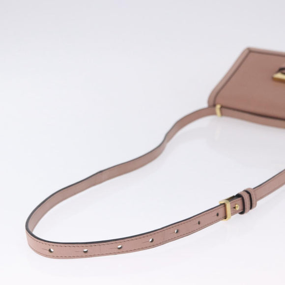 LOEWE Barcelona Shoulder Bag Leather Pink Gold Tone Auth ka6190A