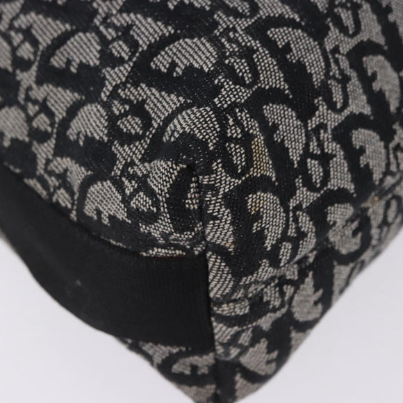 Christian Dior Trotter Canvas Shoulder Bag Black Silver Auth ka6191