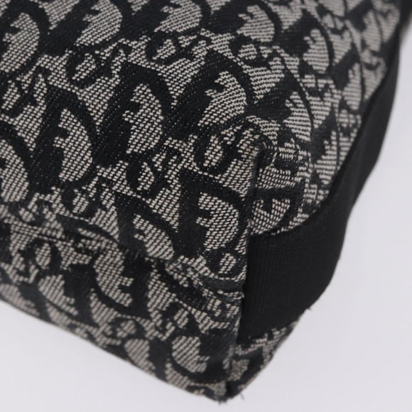 Christian Dior Trotter Canvas Shoulder Bag Black Silver Auth ka6191
