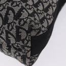 Christian Dior Trotter Canvas Shoulder Bag Black Silver Auth ka6191-18