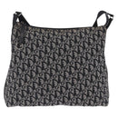 Christian Dior Trotter Canvas Shoulder Bag Black Silver Auth ka6191-2