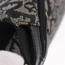 Christian Dior Trotter Canvas Shoulder Bag Black Silver Auth ka6191-22