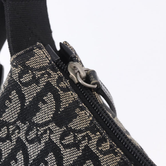 Christian Dior Trotter Canvas Shoulder Bag Black Silver Auth ka6191