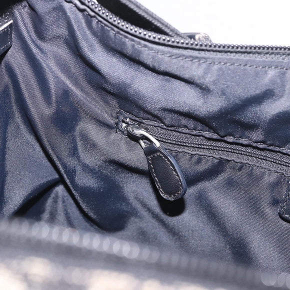 Christian Dior Trotter Canvas Shoulder Bag Black Silver Auth ka6191