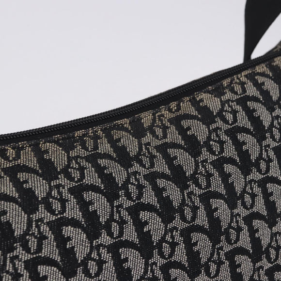 Christian Dior Trotter Canvas Shoulder Bag Black Silver Auth ka6191