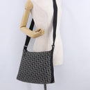Christian Dior Trotter Canvas Shoulder Bag Black Silver Auth ka6191-32