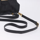 Miu Miu Hand Bag Leather 2way Black Gold Tone Auth ka6192A-9