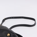 Miu Miu Hand Bag Leather 2way Black Gold Tone Auth ka6192A-17