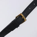 Miu Miu Hand Bag Leather 2way Black Gold Tone Auth ka6192A-18