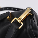 Miu Miu Hand Bag Leather 2way Black Gold Tone Auth ka6192A-21