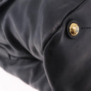 Miu Miu Hand Bag Leather 2way Black Gold Tone Auth ka6192A-23