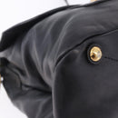 Miu Miu Hand Bag Leather 2way Black Gold Tone Auth ka6192A-25