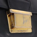 Miu Miu Hand Bag Leather 2way Black Gold Tone Auth ka6192A-27