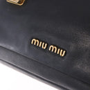 Miu Miu Hand Bag Leather 2way Black Gold Tone Auth ka6192A-28