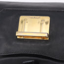 Miu Miu Hand Bag Leather 2way Black Gold Tone Auth ka6192A-31