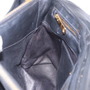 Miu Miu Hand Bag Leather 2way Black Gold Tone Auth ka6192A-34