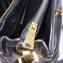 Miu Miu Hand Bag Leather 2way Black Gold Tone Auth ka6192A-40