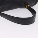 Miu Miu Hand Bag Leather 2way Black Gold Tone Auth ka6192A-7