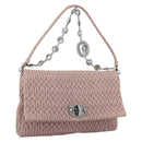 Miu Miu Matelasse Shoulder Bag Leather Pink Silver Auth ka6197V-1