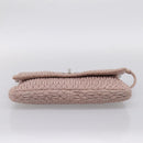 Miu Miu Matelasse Shoulder Bag Leather Pink Silver Auth ka6197V-5