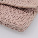 Miu Miu Matelasse Shoulder Bag Leather Pink Silver Auth ka6197V-9