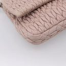 Miu Miu Matelasse Shoulder Bag Leather Pink Silver Auth ka6197V-16