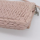 Miu Miu Matelasse Shoulder Bag Leather Pink Silver Auth ka6197V-17